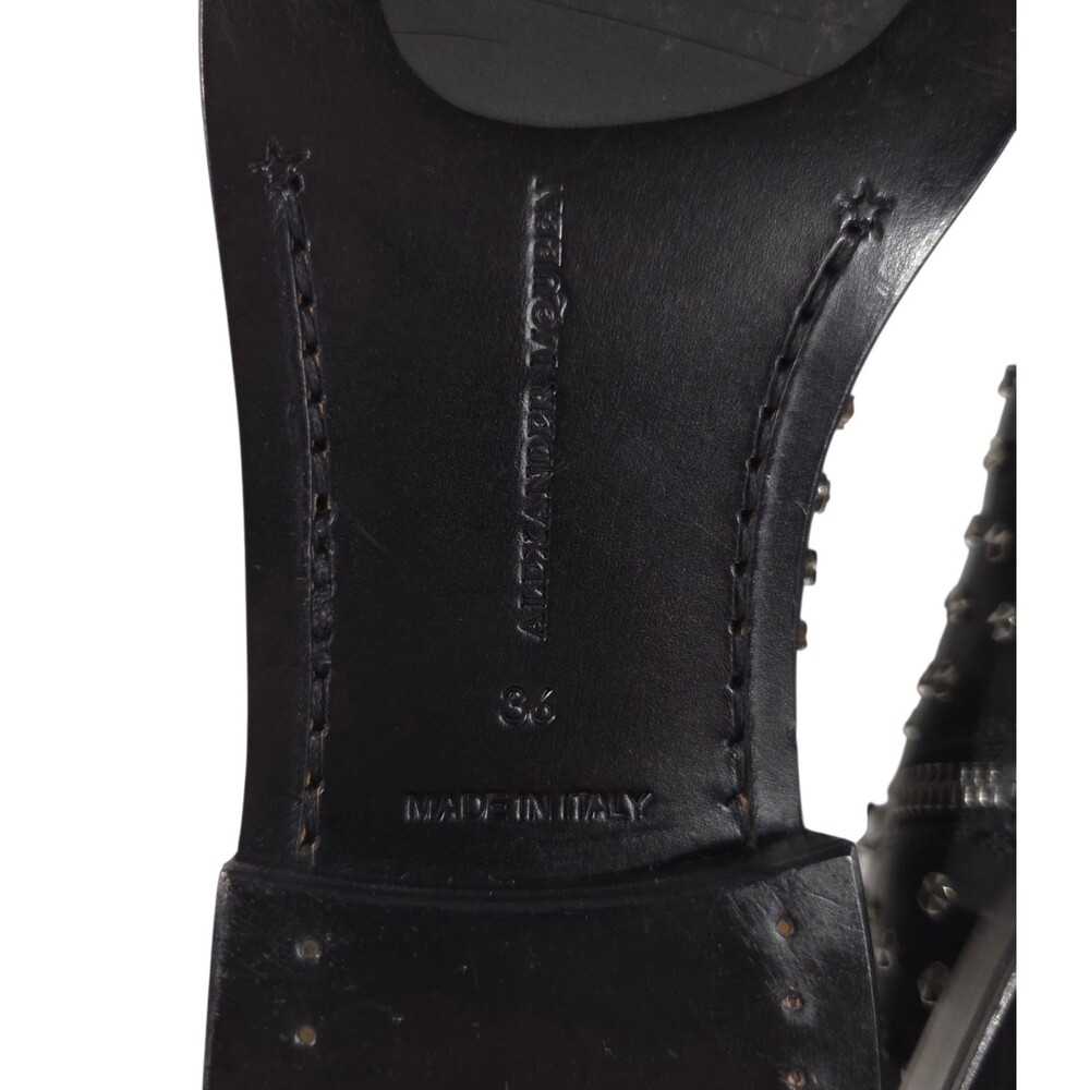 Alexander McQueen Studded Boots US 6 EU 36 Womens Black Silver $1590 - Picture 9 of 11
